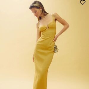 Reformation Malibu Linen Dress in Sunflower, NWT